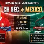 Nhận định bóng đá, soi kèo và xem trực tiếp trận CH Séc vs Mexico lượt cuối bảng A World Cup 2026.