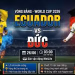 Ảnh bìa nhận định trận đấu Ecuador vs Đức tại vòng bảng World Cup 2026, cuộc đối đầu giữa Enner Valencia và Deniz Undav.