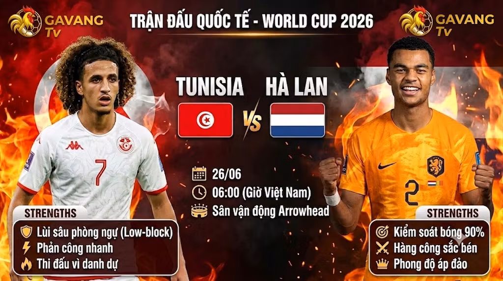 Nhận định Tunisia vs Hà Lan (06h00, 26/6): Phân tích chiến thuật, soi tỷ lệ